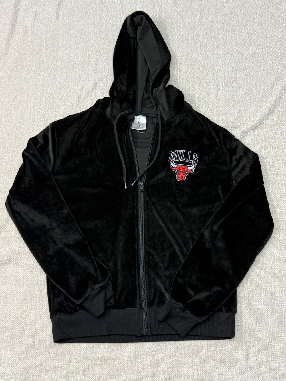 NBA Black Zip Hoodie with Silver NBA Tag